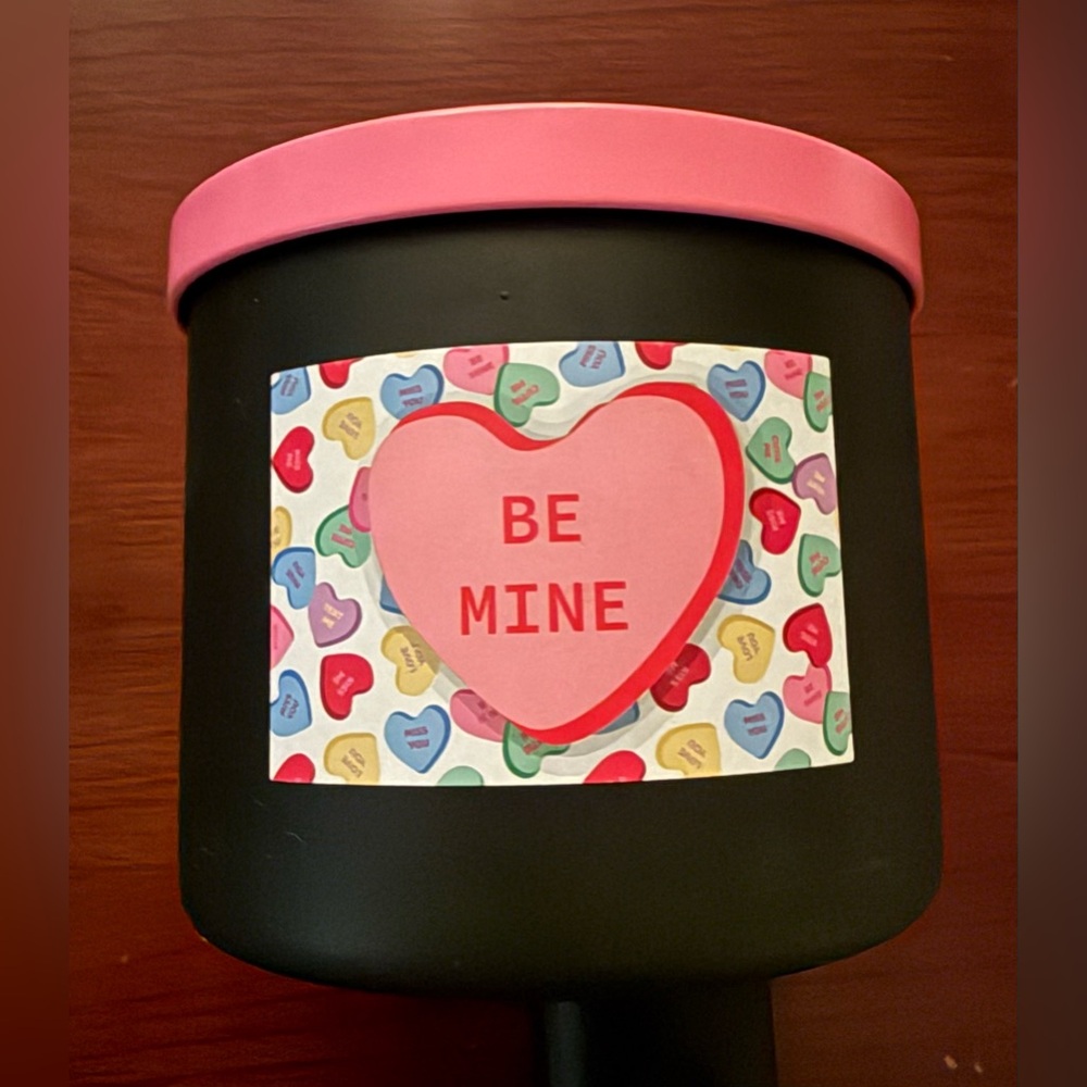 Valentine's Candy Heart Candle